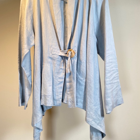 Brand New. Taravao Light Blue Linen Jacket. - Picture 1 of 7